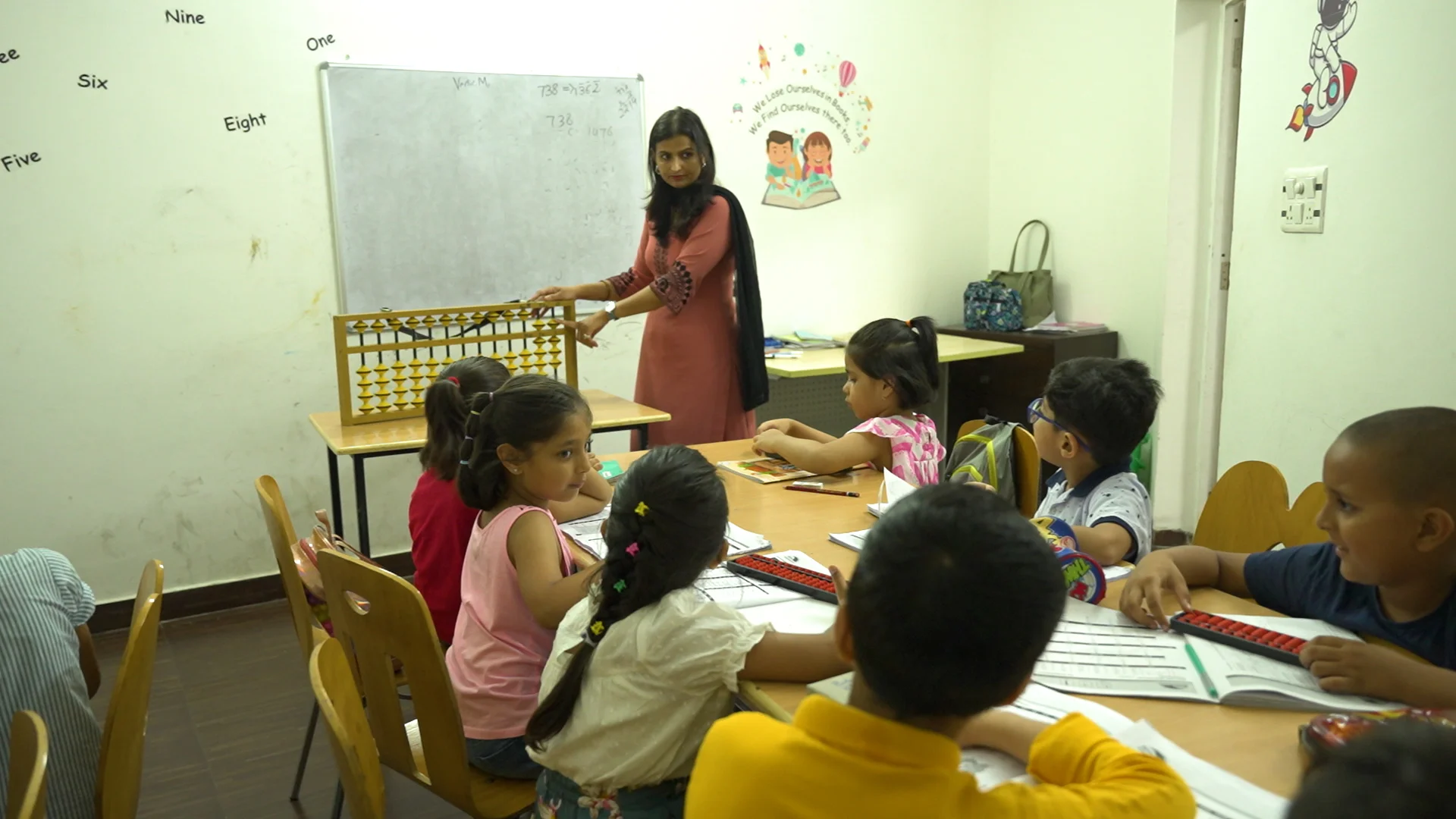 Abacus class at B.P. Jain Skill Development Center